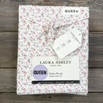 Laura Ashley Queen Sheet Set Evie Crimson Red Floral Green 4PC Cottage Farmhouse. Fixed Price $59.00.