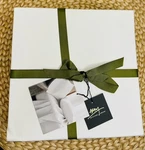 Michael Aram Striated Band California King Fitted Sheet - White New Luxury. Fixed Price $89.99.