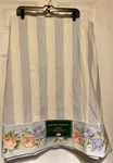 Vtg Laura Ashley Flat Sheet Geranium Stripe Blue Floral Cotton Poly Cottagecore. Fixed Price $24.99.