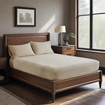 Flax Fitted Sheet Queen Size, Easy Linen-cotton Blend Mattress Cove.... Fixed Price $45.25.