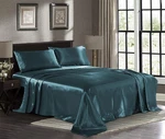 Satin Sheets King 4-PIECE, Teal Hotel Luxury Silky Bed Extra Soft 180. Fixed Price $60.99.
