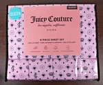 Juicy Couture Queen 6 Pc Bed Sheet Set Jc Logo Crown Heart Diamond Print. Fixed Price $53.99.