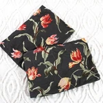 Pair Ikea Alandsrot Pillow Sham Standard Size Tulip Flowers On Gray Euc. Fixed Price $29.73.