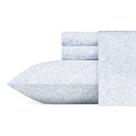 Laura Ashley Full Blossoming Blue White Cotton Sateen Sheet Set Hotel Quality. Fixed Price $117.59.