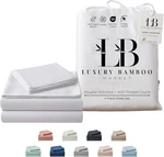 Luxury Bamboo King Size Bed Set - Ultra Soft Cooling Classic Whit. Fixed Price $224.99.
