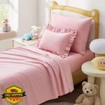 Cobedzy 4PC Soft Toddler Sheet Set Microfiber Light Pink. Fixed Price $27.99.