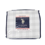 U.s. Polo Assn Twin Sheet Set Chaplin Check Grey 3PIECE Easy Care. Fixed Price $33.99.