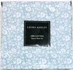 Queen Comfy Crisp Cool Cotton Percale Sheet Set Laura Ashley Aqua Blue Heirloom. Fixed Price $66.10.