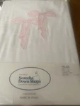 Scandia Down Valzer Full Flat Appliqu Pink Bow Sheet Italy 100% Cotton New. Fixed Price $180.00.