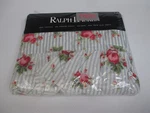 New Ralph Lauren Emma Blue White Stripe Rose Floral Ruffled Flat Sheet - Twin. Fixed Price $99.99.