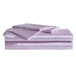 Betsy Johnson Solid Satin 4-PIECE Lilac Purple Queen Sheet Set T4104212. Fixed Price $49.95.