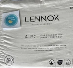4 Pc Lenox Queen Sheet Set Pima Cotton Cream 300 Thread Count New Fac Folded. Fixed Price $89.99.