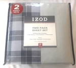 Izod Two Pack Sheet Set 8-PIECE Polyester Brushed For Softness Easy Care. Fixed Price $28.98.