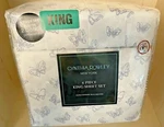 Cynthia Rowley Summer Butterfly King Size 6 Pc Sheet Set Lavender Purple White. Fixed Price $77.77.
