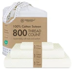 Threadmill Twin Bed-sheets 800 Count Jacquard Celine Ivory 100% Natu.... Fixed Price $115.38.