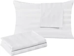 100% Egyptian Cotton Queen Pillow Protectors Set 4PACK, Striped White. Fixed Price $34.52.