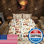 Castle Fairy Western Cowboy Comforter Set King Sizewild Horse Bedding 3PCS. Fixed Price $113.38.