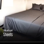 Silk Whisper 100% Cotton Sheets For Queensize BED,GREY,300 THREAD,4PC Cooling. Fixed Price $25.00.