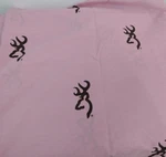 Browning Pink Buckmark Logo Flat Bed Sheet 78" X 93" Cotton Blend. Fixed Price $12.00.