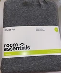 Room Essential Sheet Set 3PCS Jersey Soft Stretchy Twin Size Gray. Fixed Price $18.50.