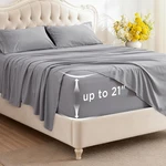 Bedsure Deep Pocket Queen Sheets Set - Fits Mattresses Up To 21 Inches Thick 4. Fixed Price $54.66.