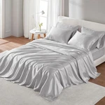 Madison Park Essentials Satin Sheet Set Luxury And Silky Queen, Light Grey, 6 Pc. Fixed Price $39.20.