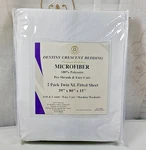 New 2 Pk Crescent Bedding Microfiber Fitted Sheet Twin Xl-split King White 15". Fixed Price $15.99.