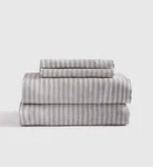 Nwot Quince Full Double Sheet Set Linen Mist White Stripe 4PC 100% Flax. Fixed Price $109.99.
