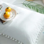 Pom Fringe Pillow Cases, Tassel Sham Set Standard Size Bedding Cov.... Fixed Price $22.22.