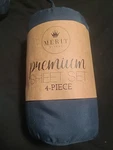 Merit Linens Premium 4-PIECE Twin Xl Sheet Set Dark Blue. Fixed Price $29.99.