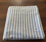 Sale! Lands End Oxford Cotton Pinstripe * King Flat Sheet Blue & White Vg Vtg. Fixed Price $44.00.