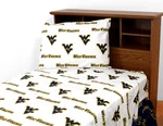 Everything Comfy West Virginia Mountaineers Queen Sized 4 Piece Sheet Set, White. Fixed Price $96.99.