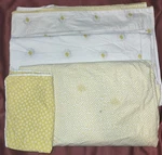 Yves Delorme "jaune" White & Yellow Daisy Egyptian Cotton Twin Sheet Set-read. Fixed Price $100.00.