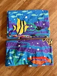 Vtg Springs Twin Set Flat & Fitted Sheets Blue Under The Sea Fish Cheryl Johnson. Fixed Price $39.99.