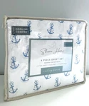 Sanders Coastal Printed Microfiber 4 Pc Sheet Set Full Size Blue Ocean Bay. Fixed Price $26.60.