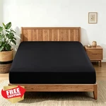 Zaizaihome Queen Black Fitted Sheet 600TC 16" Deep Pocket. Fixed Price $42.99.