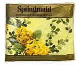 Springmaid Wondercale Yellow Floral Retro No Iron Percale King Fit Sheet Avalon. Fixed Price $45.00.