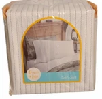 Frank & Lulu Twin Size Sheet Set - Gray And White Rope / Stripe, Trendy Twill. Fixed Price $9.99.