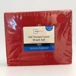 Mainstays Cotton Blend Twin 3 Piece Sheet Set Red 250 Thread Count New. Fixed Price $37.98.