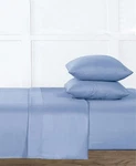 Wellbeing 300-THREAD-COUNT Oxywash 4-PIECE Sheet Set, Queen, Solid, Blue. Fixed Price $60.00.