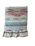 Vintage Ralph Lauren Hawk Springs Queen Flat Ruffled Sheet Southwest Aztec. Fixed Price $139.00.