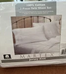 Martex 100% Cotton Jersey Knit Twin White 3 Piece Set. Fixed Price $29.99.