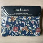 Ralph Lauren Vtg Western King Jardin Blue Floral Fitted Sheet Deep Pocket Cotton. Fixed Price $149.99.