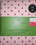 Kate Spade New York 4-PIECE Queen Sheet Set 100% Cotton Brushstroke Hearts Desig. Fixed Price $42.25.