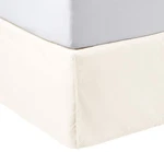Amazon Basics Lightweight Pleated Bed Skirt, Queen, Off White, Solid. Fixed Price $7.00.