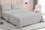 Md Home Decore 4PC King Sheet Set, 100% Egyptian Cotton, Light Grey. Fixed Price $38.00.