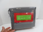 New Martha Stewart Solid Twin Silver Bell Grey Sheet Set Cotton Flannel 3-PC.. Fixed Price $32.99.