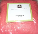 Concierge Collection Coral Queen Fleece Sheet Set 1 Flat Fitted 2 Cases Nice. Fixed Price $59.99.