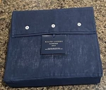 Ralph Lauren Nwt 100% Linen Extra Deep Fitted Sheet Size Twin Polo Navy Blue. Fixed Price $71.99.