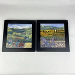 Sonoma Valley Set Of 2 Vineyard 8" Framed Tile Art. Fixed Price $15.99.
